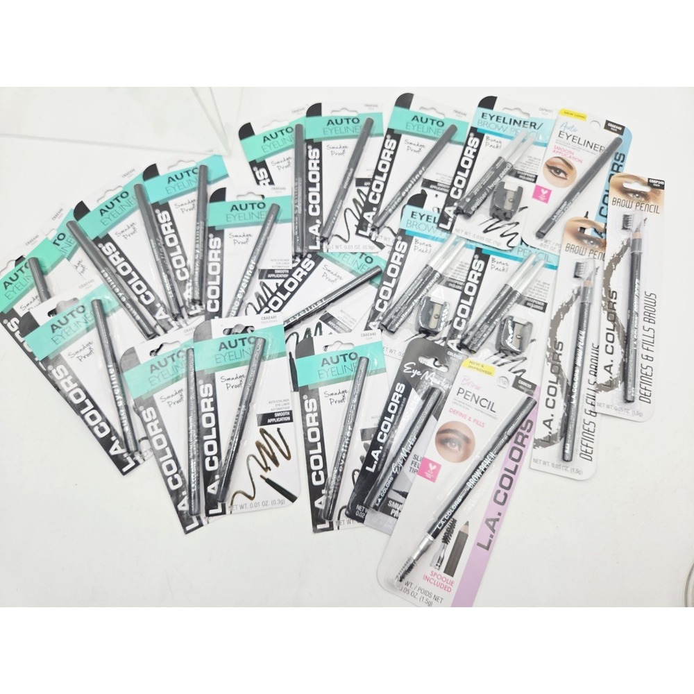 Large Lot 22 L.A. Colors Eyeliner Black Brow Pencil Eye Marker Smudge Proof